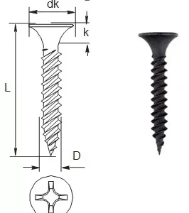 Șurub Autofiletan Gips-Carton cu Filet Rapid pentru Lemn - Cutie 1000 bucăți