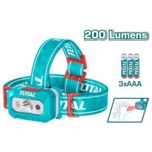 Lanternă Frontală LED TOTAL, 200 Lumeni, cu 3 Baterii AAA Incluse