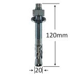 Conexpand M12×120 R16 – ancoră metalică cu cep și clemă, set 25 bucăți