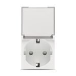 Priză Schuko EL-MODA Albă cu Protecție Copii (2 Module) | Siguranță și Design Modern