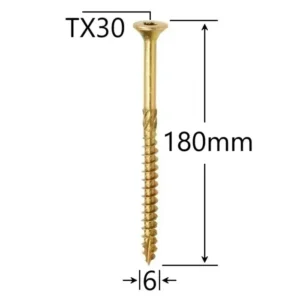 Șurub Dulgherie 6.0x180mm ZG TX30 | Fixare Puternică Lemn