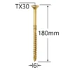 Șurub Dulgherie 6.0x180mm ZG TX30 | Fixare Puternică Lemn