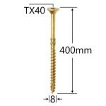 Șurub Dulgherie 8x400mm ZG TX40 | Soluția Supremă pentru Structuri Masive de Lemn