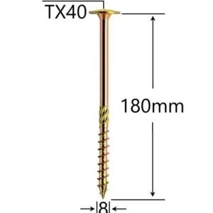 Șurub Dulgherie 8x180mm ZG TX40 | Fixare Robusta Lemn Masiv