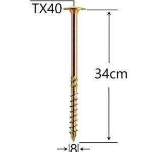 Șurub Dulgherie 8x340mm ZG TX40 | Fixare Ultra-Robustă Lemn Masiv