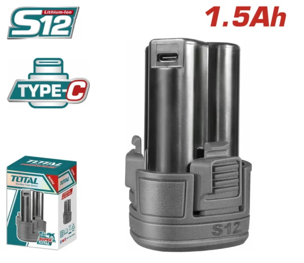Acumulator TOTAL 12V, 1.5Ah Li-Ion cu USB-C