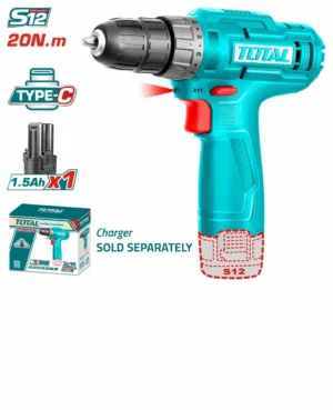 Mașină de Găurit cu Acumulator TOTAL, 12V, 1.5Ah Li-Ion, LED