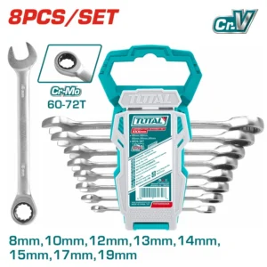 Set 8 chei combinate cu clichet TOTAL Industrial