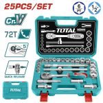 Trusă de Chei Tubulare 1/2 cu Antrenor - 25 Piese TOTAL Industrial