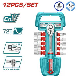 TRUSA DE CHEI TUBULARE 1/2 CU ANTRENOR, 12 PIESE (INDUSTRIAL)
