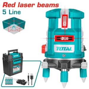 Nivela cu laser TOTAL, raza 30m, Precizie de nivelare 1,0 mm la 5 m