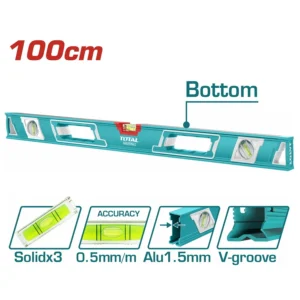 Nivelă Magnetică cu Bulă Total, 100 cm