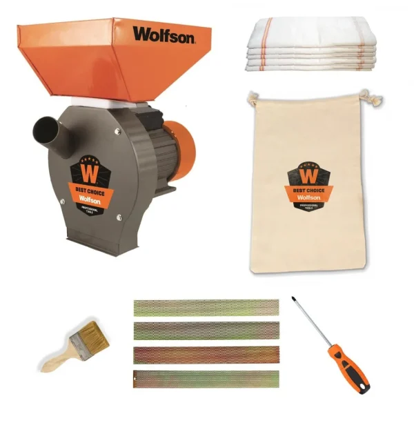 Moară Cereale WOLFSON 2700W – 2în1, 200 kg/h, Motor 100% Cupru