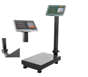 Cântar electronic Wolfson 350 Kg cu braț rabatabil și afișaj digital. Ideal pentru piețe, depozite sau ferme.