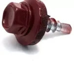Șurub autoforant 4,8x19 RAL 3005 pentru metal – cap hexagonal CH8 + șaibă cauciuc