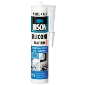 Bison Silicon Sanitar Alb 280ml – etanșare igienică rezistentă la mucegai