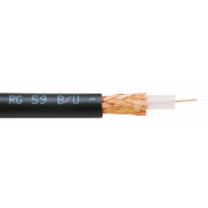 Coaxial RG59 1×0.6 mm cu conductor integral din cupru – colac 100 m