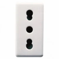 Priză Electrică Gewiss System - 1 Modul, 2P+E, 16A, Standard Italian, Culoare Albă (GW20203R)