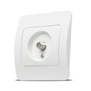 Priză TV cu Conector F EL-JAZZ Albă | Conectivitate Optimizată și Design Modern