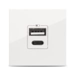 Priză USB A+C EL-MODA Albă cu Încărcare Rapidă 5V 2.4A (2 Module) | Conectivitate Modernă pentru Dispozitivele Tale