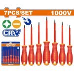 Set 7 surubelnite izolate Wadfow, tensiune 1000V, otel Cr-V