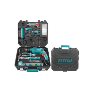 Set scule TOTAL, 101 piese, masina gaurit 650W, trusa complet echipata