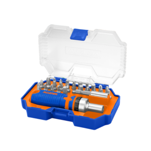 Set biti si adaptor Wadfow, 25mm, Cr-V, 28 piese