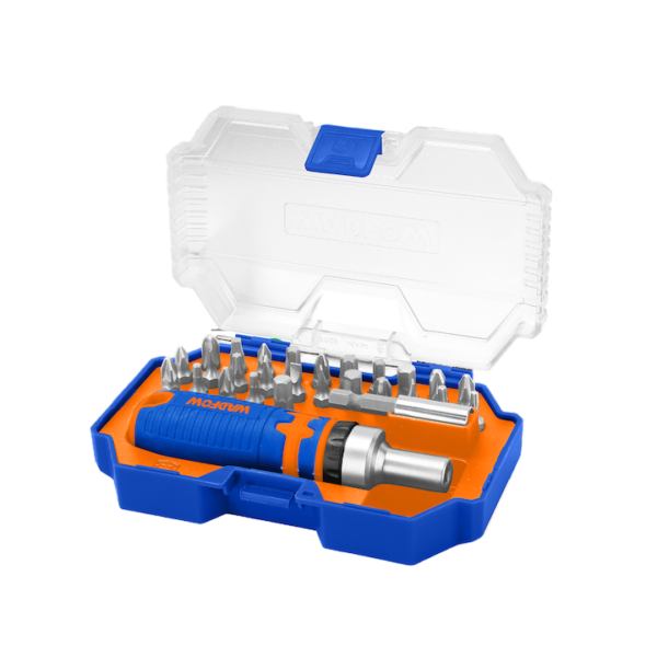 Set biti si adaptor Wadfow, 25mm, Cr-V, 28 piese