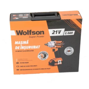 Masina de insurubat cu impact si acumulator Wolfson - 21V, 2 Ah, 2 acumulatori