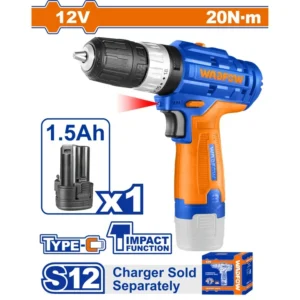Mașină de Găurit cu Impact WADFOW - Acumulator 12V, 1.5Ah