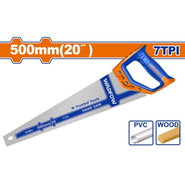 Fierastrau de mana pentru lemn, PVC Wadfow, lungime 20"/500mm, 7TPI