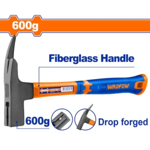 Ciocan pentru dulgherie Wadfow, otel forjat, maner fibra de sticla, 600g