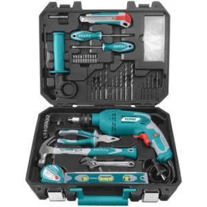Set scule TOTAL, 101 piese, masina gaurit 650W, trusa complet echipata