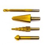 Set 4 burghie universale metal, conic, in trepte si freza