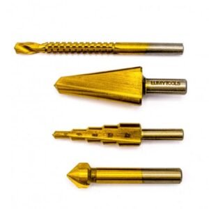 Set 4 burghie universale metal, conic, in trepte si freza