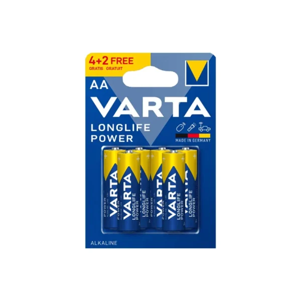 Set 6 baterii Varta tip AA Longlife Power Alkaline (4+2)