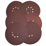 Set 6 discuri, hartie abraziva, 225mm, 8 gauri, diverse granulatii, Total