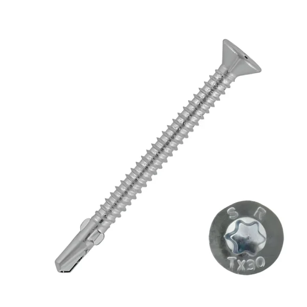 Autoforant 4,8x32 cu cap înecat, aripi și înfiletare PH2 – pentru lemn și tablă