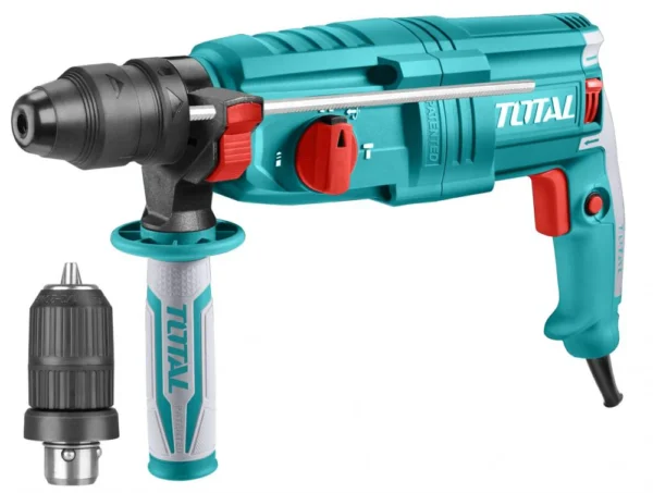 TOTAL - Ciocan rotopercutor - 800W, 2.5J, SDS+ + mandrina 13mm