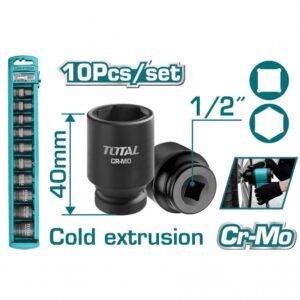 Set chei tubulare de impact, 10 buc,24 mm, Total