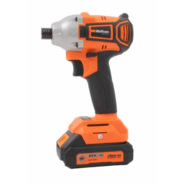 Masina de insurubat cu impact cu acumulator Wolfson - 21V-2.0Ah, 2 acumulatori, Hex 1/4