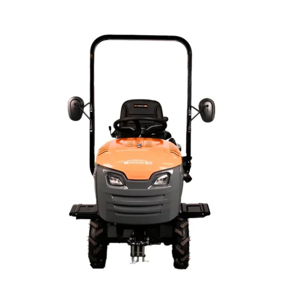 Minitractor Ride On 4x4 R003 văzut din față cu cadru ROPS și faruri LED